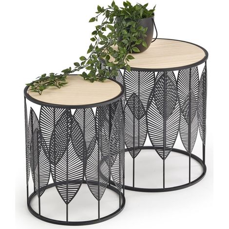 Set aus 2 schwarzen Folla-Tischen (1/5)