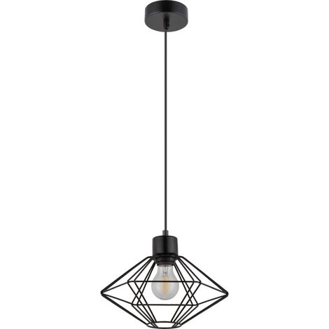 Suspension noire design industriel Ø28cm E27 Sigma Vario (1/3)