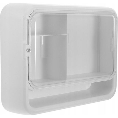 Mensola da parete per bagno, bianca, resistente e facile da pulire.