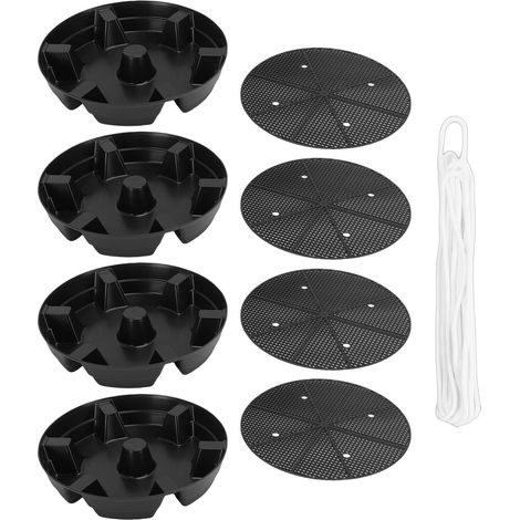4 bases de pot en tissu auto-irriguantes, système d'irrigation automatique, soucoupe pour planteur, prévient les dommages aux racines, adapté aux serres intérieures