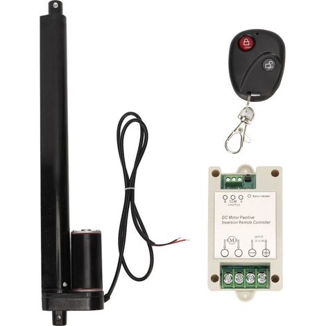 Mini 1000N 250mm 12V schwarzer linearer elektrischer Aktuator für Außenmotorisierung, Landwirtschaft, Roboterschienen und Hausautomation, mit Steuerung und Fernbedienung (1/5)
