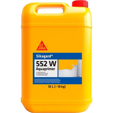 Sika - Sikagard-552W Aquaprimer, Bianco lattiginoso - Primer a base acquosa per rivestimenti in fibro-cemento, calcestruzzo aerato, gesso - Latta 10L (1/2)