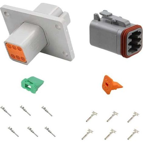 Kit connettore serie DT maschio femmina da pannello 6 vie