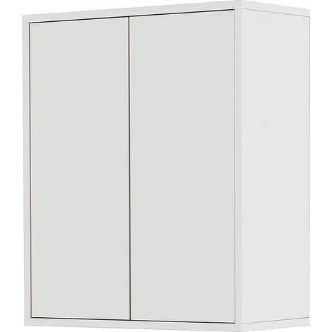 Pensile bagno 60 cm bianco lucido linea Way 2 ante apertura push (1/5)