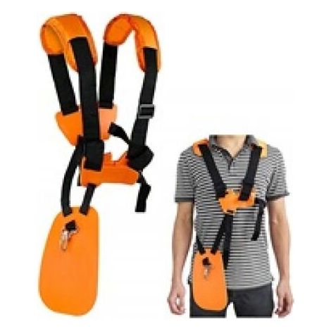 Harnais débroussailleuse - Tondeuse à Harnais Double épaule avec Ceinture de Nylon Durable Adjuestable Couleur orange-- (1/2)