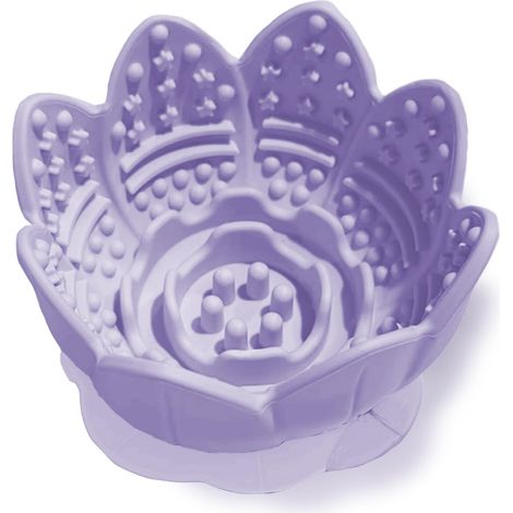 Gamelle à lécher pour chien, anti-anxiété, alimentation lente, distributeur de friandises, bol à lécher antidérapant, jouet d'enrichissement pour chiens de petite et moyenne race (violet, 12 x 12 x (1/5)