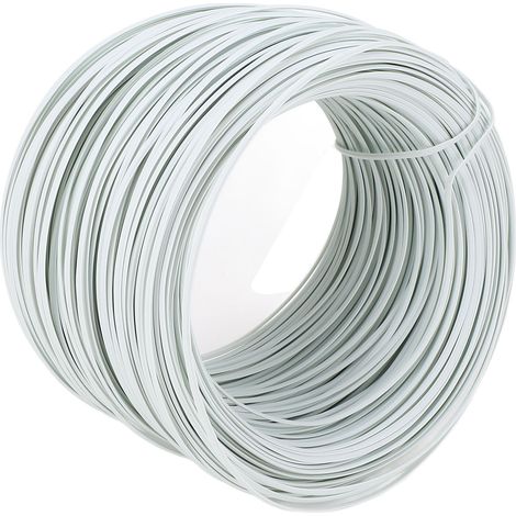 Fil d'armature plat en acier galvanisé et PVC, diamètre 0,55 mm, longueur 85 m, blanc. (1/5)
