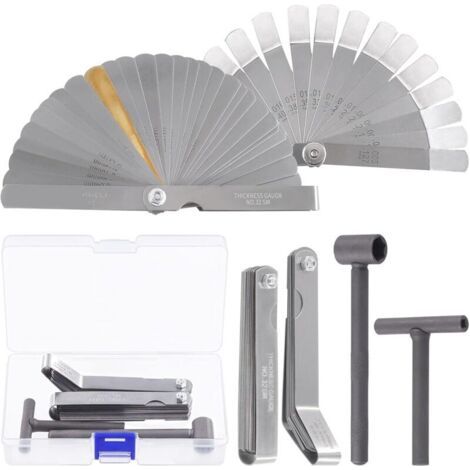 FENOPLASTICALot de 4 outils de réglage pour valves de moteur de moto, avec outil de trou carré, outil de trou hexagonal, jauge d'épaisseur droite et jauge d'épaisseur offset (1/4)