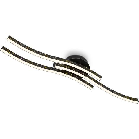 Briloner Leuchten REY - Wand-& Deckenleuchte - 3718035 - Glitzereffekt durch Laserlochoptik - 19W  2100 lm - Warmweiß 3000K - 80,5 x 15 x 10 cm