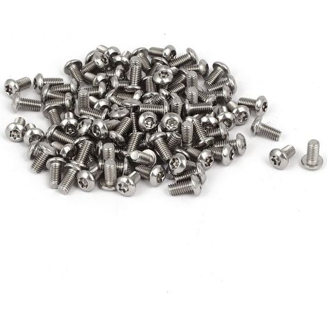 M3x6mm Vis Inviolable Tête Bombée Torx Bouton 304 Acier Inoxydable Sécurité 100pcs (1/4)
