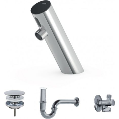 Kit robinet électronique de lavabo une seule eau BASIC Chromé - TRES 39210391 (1/2)