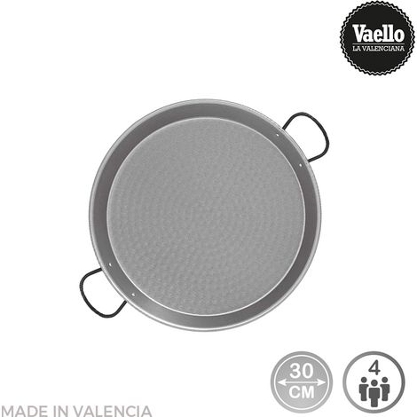 Padella per paella tradizionale in acciaio lucido ø30cm (4 persone). vaello
