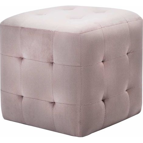 Maison Exclusive - Mesitas de noche 2 unidades terciopelo rosa 30 (1/5)