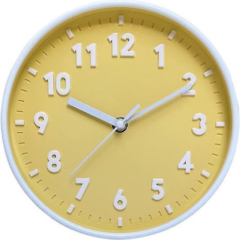 Orologio da parete moderno e minimalista color caramella, orologio silenzioso per soggiorno, orologio domestico da parete, nuovo orologio da parete giallo. (1/4)