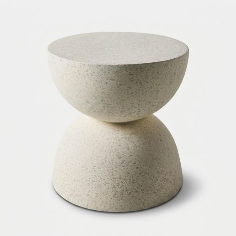 Table d'extérieur effet pierre design demi-sphère In & Out - Blanc