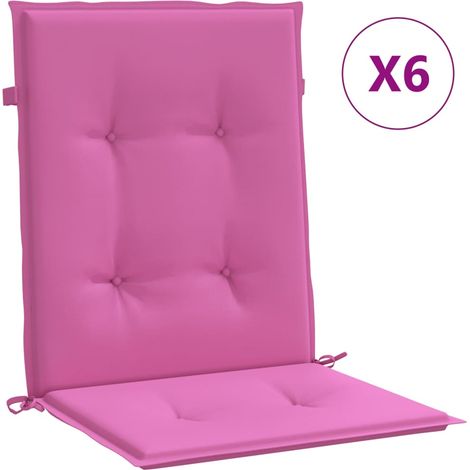 Coussins de chaise à dossier bas lot de 6 rose tissu (1/5)