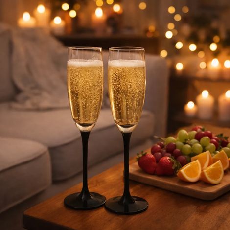 Set di 6 calici da champagne in onice.