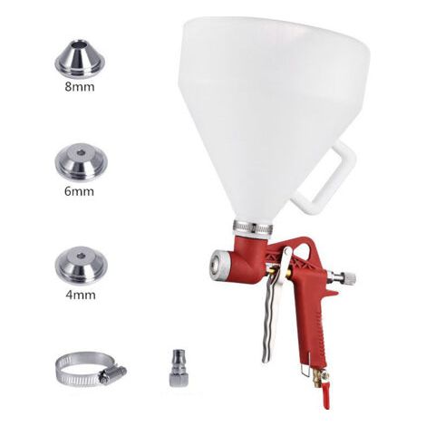 Pistolet à Crépir Pneumatique 1.5 Gallon avec 3 Buses (4,0 mm/6,0 mm/8,0 mm) - pour Murs, Plafonds, Sèche Plâtre et Peinture (1/3)