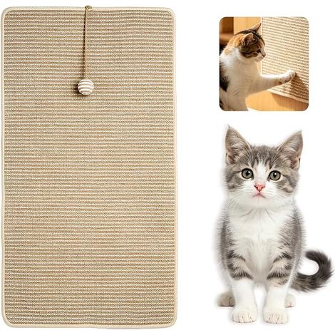 Griffoir d'angle, Grand griffoir en sisal de 60 cm, Coussin pour Le Dessous des Meubles, Protection pour Meubles et canapés, Convient aux Chats d'intérieur (1/5)
