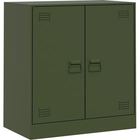 Maison Exclusive - Credenza Verde Oliva 67x39x73 cm in Acciaio