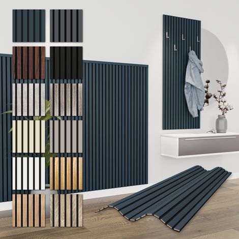 HEXIM Lamellen Akustikpaneele Comfort 0,83 m² MDF Holz flexible Wandpaneele 138,5x60cm Wandverkleidung schalldämmend (4x 1,385 Meter - 3,32 m², Ocean)