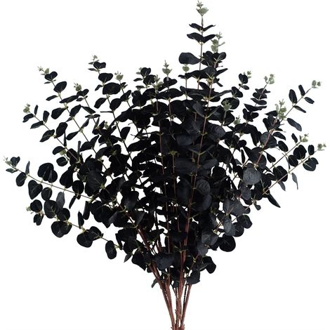 Pack of 6 x 80cm Black Eucalyptus Foliage Stem
