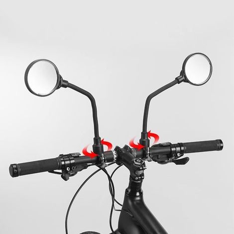 Leytn® - Rétroviseur vélo - Miroir de Vélo 360°Réglable - Noir (1/4)