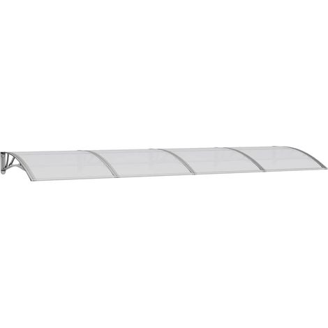 Marquesina para puerta gris 350x100 cm policarbonato vidaXL