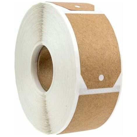1 paquets d'étiquettes cadeaux en papier kraft brun naturel/300 étiquettes par rouleau (1/5)