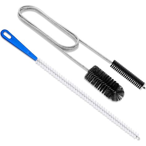 2 Pièces Brosse de Nettoyage Flexible à Double tête, Furet Deboucheur, Outil de Débouchage d'évier, Débouchage Canalisation, pour Nettoyer L'intérieur des Tubes avec Ouvertures(Noir) (1/5)