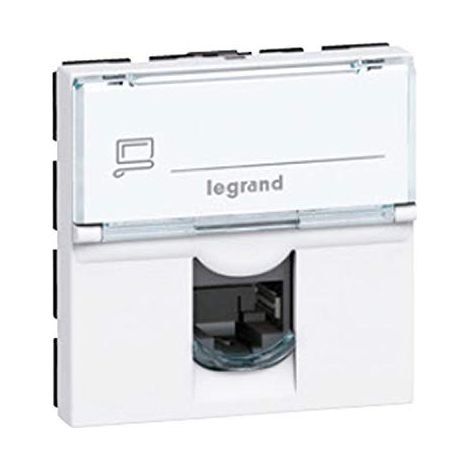 Prise de 2 modules RJ45 Catégorie 6 UTP blanc Mosaic
