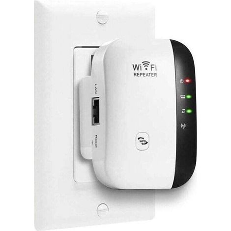 Ripetitore WiFi, amplificatore WiFi a 2,4 GHz 300 Mbps, estensore wireless, amplificatore di segnale di rete con funzioni AP/RP e WPS, compatibile con tutti i box Internet. (1/4)