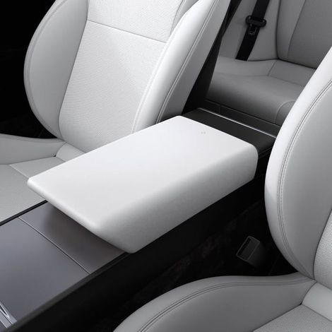 Funda de reposabrazos - SPIGEN - Tesla Model Y 2025 y Model 3 Highland 2024 - Blanco - TPE anti-rayones - Instalación fácil (1/5)