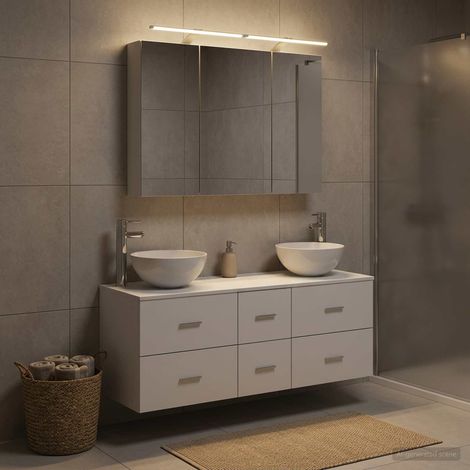 vidaXL Juego de muebles de baño 4 uds. Blanco (1/5)