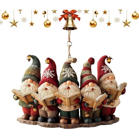 Ornements Acryliques Lutins De Noël Décorations 2D Mignonnes en Acrylique Décoration De Nains De Noël pour Jardinage d'Hiver, , Intérieur, Fêtes, Anniversaire, Bureaux, Maison, Chambre, (1/5)