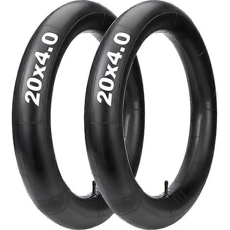 Lot de 2 chambres à air 20x4.0 pour pneus larges avec valve Schrader, en caoutchouc butyle, pour vélos électriques et accessoires de vélo. (1/5)