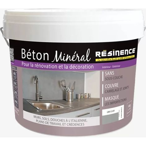 Enduit de rénovation RESINENCE Béton minéral Gris clair (1/2)