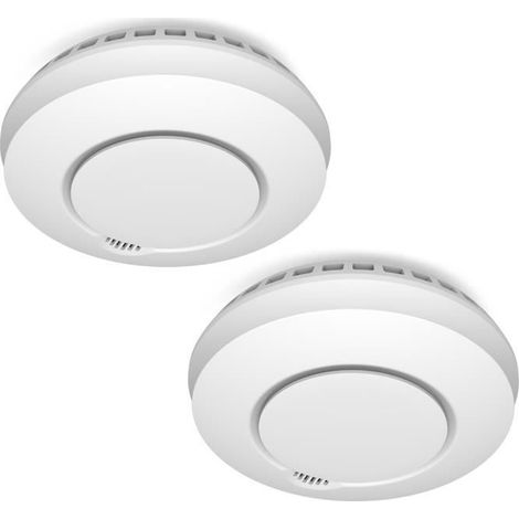 ELRO Connects FZ5002R Détecteur de Fumée sans Fil - Connectable - Testé Selon DIN EN14604 - avec capteur de Chaleur - 2 Pièces Blanc
