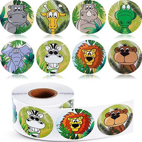 Autocollants Animaux Zoo Enfant pour Décoration Murale, Fêtes et Récompenses de Jeux (1/5)