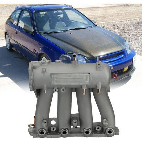 Collecteur d'admission Racing D15 D16 série D compatible avec Honda Civic CRX Del Sol 1988-2000 (argent) (1/5)