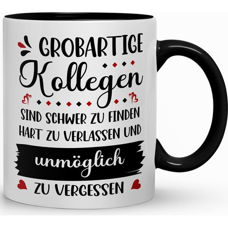 Tasse avec inscription en allemand – Tasse de collègue – Passe au lave-vaisselle – 330 ml – Tasse de bureau pour collègue de travail – Vert (motif 3) (1/5)