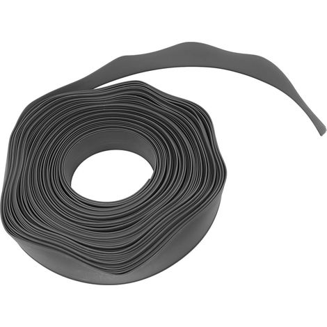 Kit de bordure de jardin (50 pointes) en PE déformable, facile à utiliser, pour massifs de fleurs, cours et aménagements paysagers (gris). (1/5)