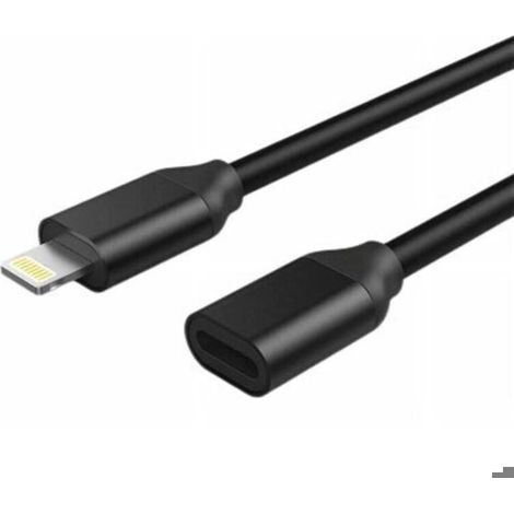 Rallonge câble Lightning – 1 m – MFi certifié – pour iPhone, iPad et iPod – noir (1/4)
