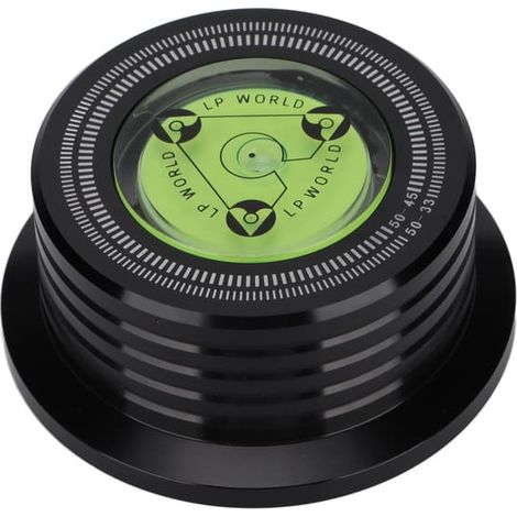 Stabilisateur de poids pour disque vinyle, pince de serrage en aluminium avec niveau à bulle pour platine LP 50 Hz, noir (1/5)