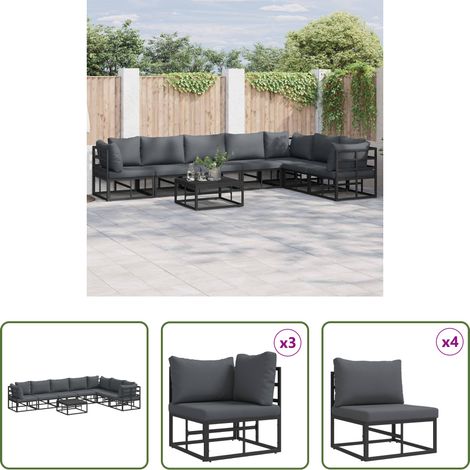vidaXL Design modulaire - Ensemble de canapé de jardin avec coussin 8 pcs (1/5)