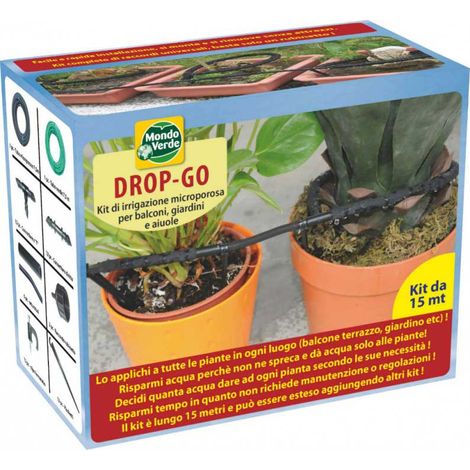 Drop Go Kit Irrigazione A Goccia Orto Vasi Microirrigazione 15 Mt Set Fai Da Te