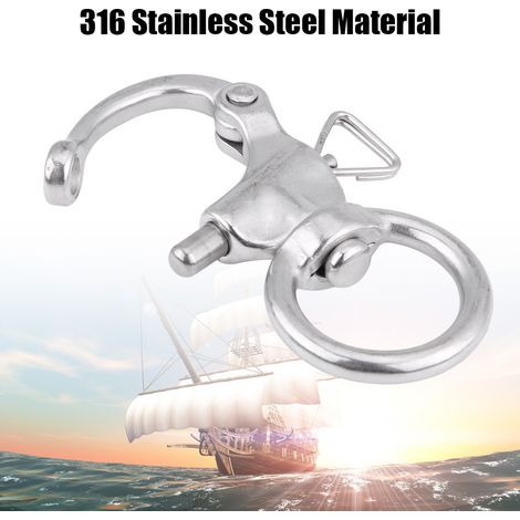 Lot de 2 boucles à dégagement rapide en acier inoxydable 316 avec manilles, diamètre 76 mm. (1/5)