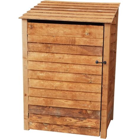 Wooden Log Store, W119xH180cm (Brown finish) With door