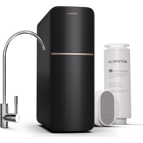 Klarstein osmosis water filter system for reverse osmosis, 800GPD under-sink water filter system for drinking water, 5-stage filtration, 2 filters, Achieves 99.99% purity, Fast RO reverse osmosis syst (1/5)