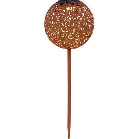 LED Solar Plug Lampada Decor Braid Sphere Ground Spike Garden Apparecchio per esterni Rusty  Globo 33743R (1/4)